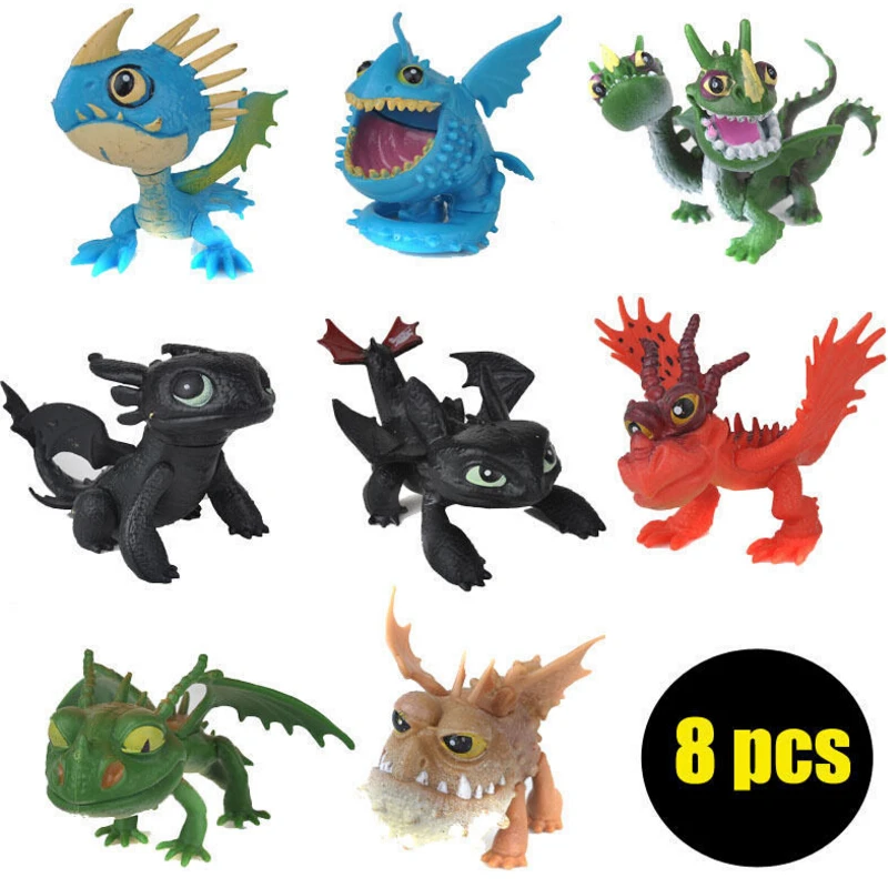 8 Pcs/lot Europe Movie How to Train Your Dragon 2 Action Figures classic  toys Toothless Dragon NightFury Toothless kids toys _ - AliExpress Mobile