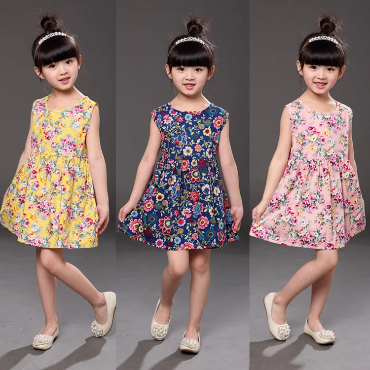 

Lipstick Perfume Fashion Cotton Girl Dress White Lemon Yellow Sapphire Blue Pink Sun Flower Watermelon Pineapple Korean Summer
