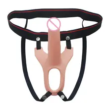 2 Sizes Realistic Strap on Dildo Silicone Hollow Dildo Strapon Harness Penis Enlarger Extender Sex Toys S L SIZE