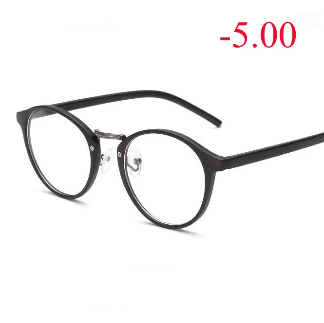 Мужские и женские очки для близорукости, ретро очки в пластиковой металлической оправе, оптические овальные диоптрийные очки-1,0-1,5-2,0-2,5-3,0-3,5-6,0 - Цвет оправы: Myopia 500