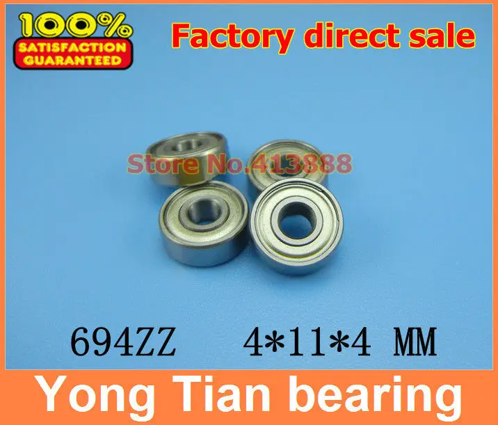 

50pcs free shipping thin wall deep groove ball bearing 694ZZ 4*11*4 mm