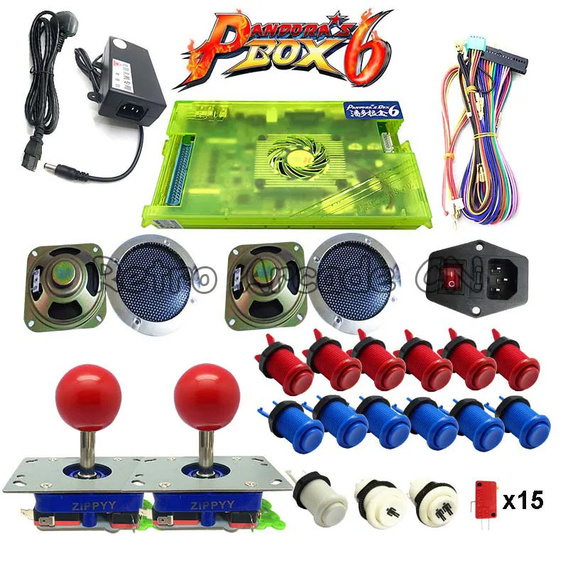 2 игрока DIY Kit Pandora box 6 1300 в 1 игровая доска и джойстик Американский HAPP Стиль Кнопка - Фото №1