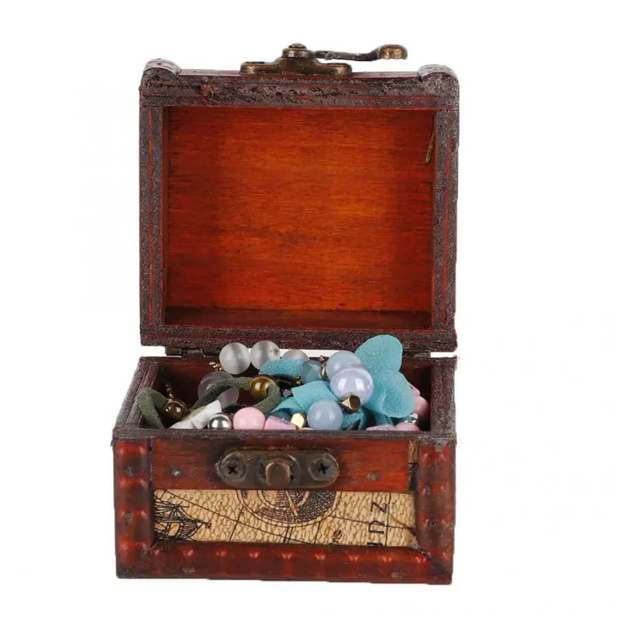 Vintage Handcraft Wooden Jewelry Box Container Ring Earring Necklace Bracelet Storage Holder Mini Jewelry Organizer For Jeweler