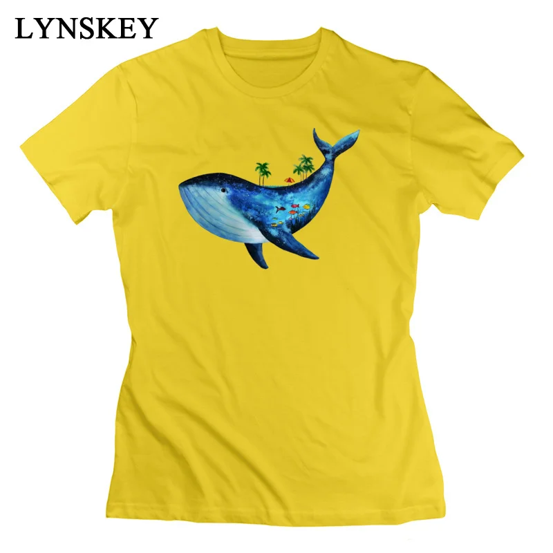 LYNSKEY T Shirt Short Sleeve Funny Coupons Summer whale Round Collar All Cotton Womens Summer/Fall Tops Shirt Funny Tee-Shirt white