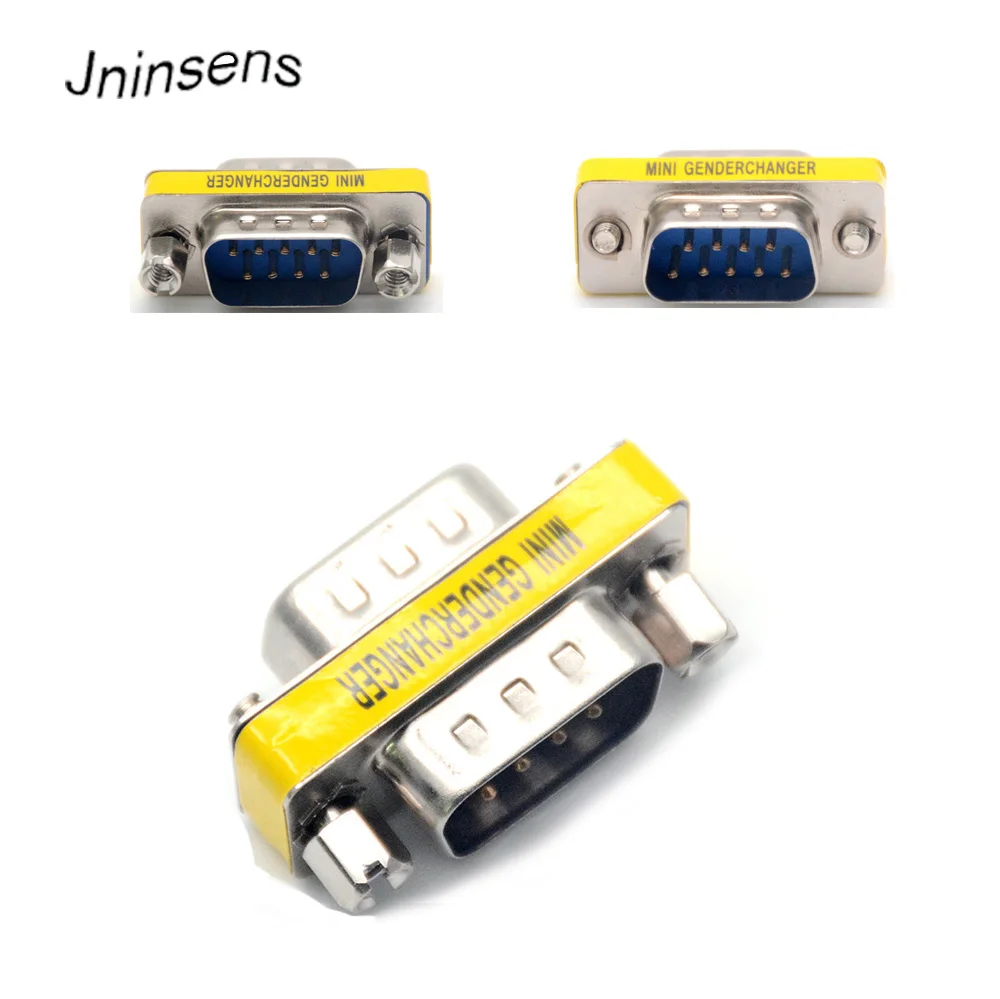 

High Quality 1Pcs 9 Pin RS-232 DB9 Male to Male DB9 M-M Serial Cable Gender Changer Coupler Connector Adapter Converter