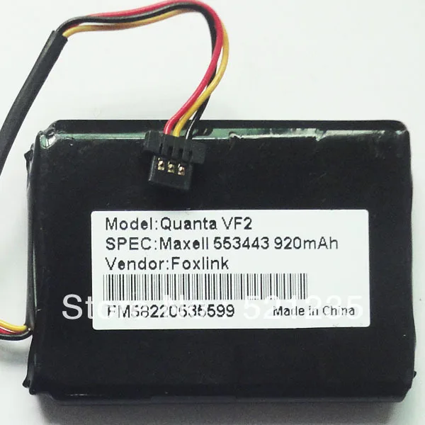 920mah Quanta VF2 MAXELL 553443 GPS Battery For TOMTOM GPSin