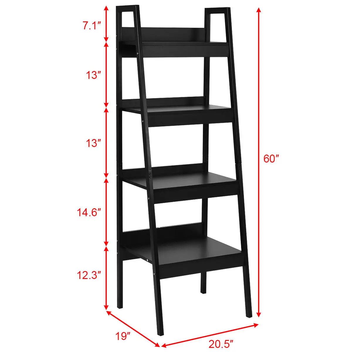 Giantex 2 قطعة 4 الطبقة رف Livnig غرفة حزمة خزانة سلم حامل رفوف التخزين المنزل الأثاث الحديثة رف HW56007