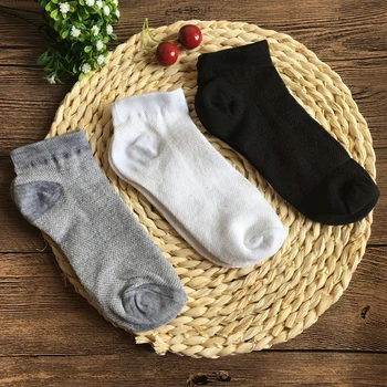 

New Arrival Quality Casual Boat Socks Men Summer Style Black Gray White Whole Mesh Breathable Comfortable Fitted Sock Meias