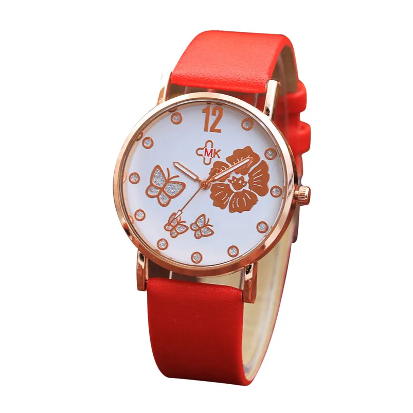 Women watch New Fashion Color Strap Digital Dial Leather Band Quartz Analog Wrist Watches Wholesale #2AP18B (5)