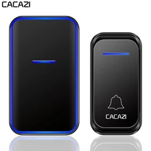 CACAZI Home Waterproof Wireless Doorbell 1 2 Button 1 2 Receiver 300M Remote Intelligent LED Light Door Bell Wireless Chime CACAZI Home Waterproof Wireless Doorbell 1 2 Button 1 2 Receiver 300M Remote Intelligent LED Light Door Bell Wireless Chime