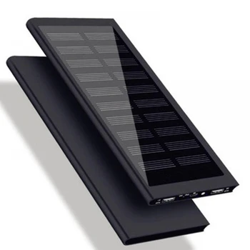 

20000mAh Portable Charger External Battery Solar Power Bank 2.1A Fast Charger Double USB Output Poverbank For smart Mobile Phone
