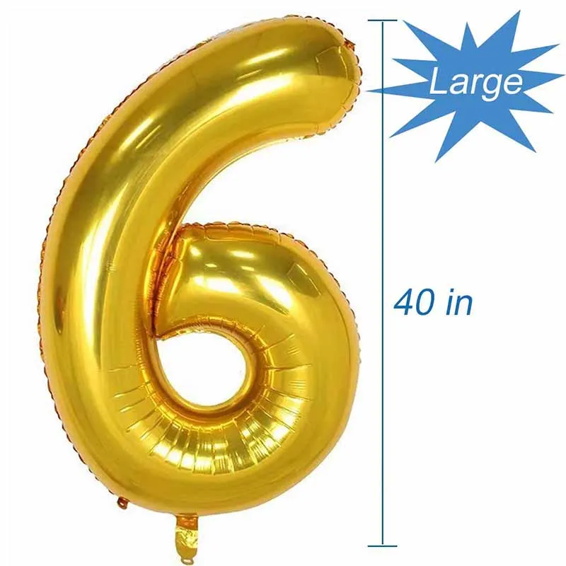 Золотистый воздушный шар блестящая диадема Конфетти Для украшения стола для дня рождения ребенка душа юбилея свадьбы принцесса принц украшение - Цвет: 40inch 6