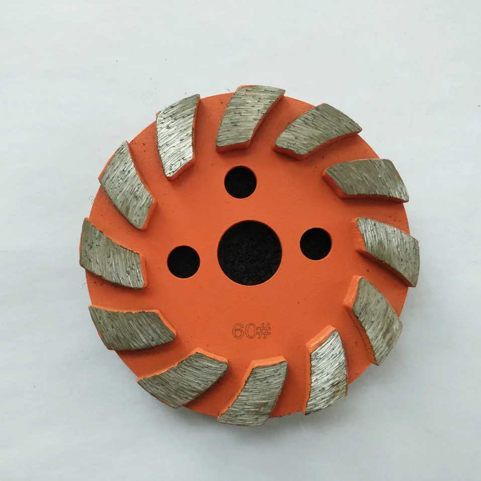 6Pcs 4"/100mm 60 Metal Floor Diamond Grinding Disc for Concrete