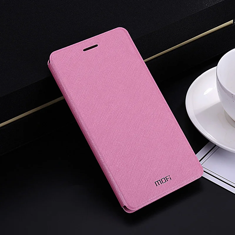 Mofi для Xiaomi Redmi 5 Plus Чехол-книжка, кожаный мягкий силиконовый роскошный чехол для Xiaomi Redmi 5 Plus, жесткий металлический чехол 360 - Цвет: pink