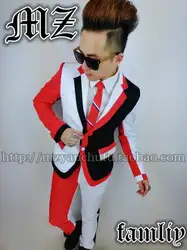 Мужская мода самовыращивание маленький костюм певец из ночного клуба Одежда для выступлений личность тренд DJ хост костюм прилив