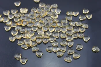 

Free Shipping ! 1000 pcs / lot 12mm Gold Acrylic Heart Shape Diamond Confetti Wedding / Valentines Table favor Diamond confetti