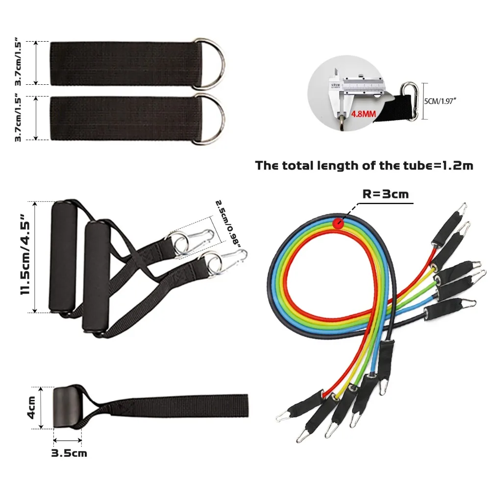 Оборудование для фитнеса сопротивление веревка упражнения пилатес латексные трубки расширители Кроссфит лента сопротивления 11 шт./компл