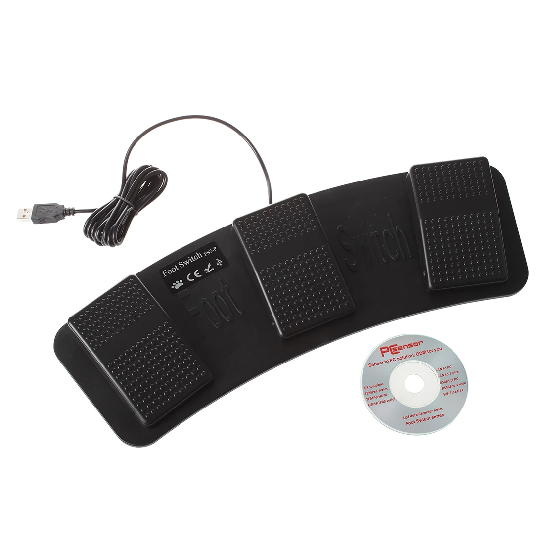  FS3-P USB Triple Foot Switch Pedal Control Keyboard Mouse PC Game Plastic