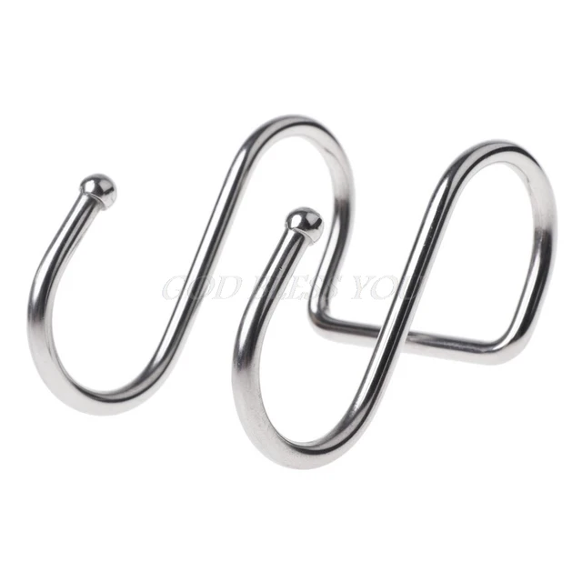Best Quality 1PC Stainless Steel Round S Shaped Dual Hanger Hook Kitchen Cabinet Clothes Storage