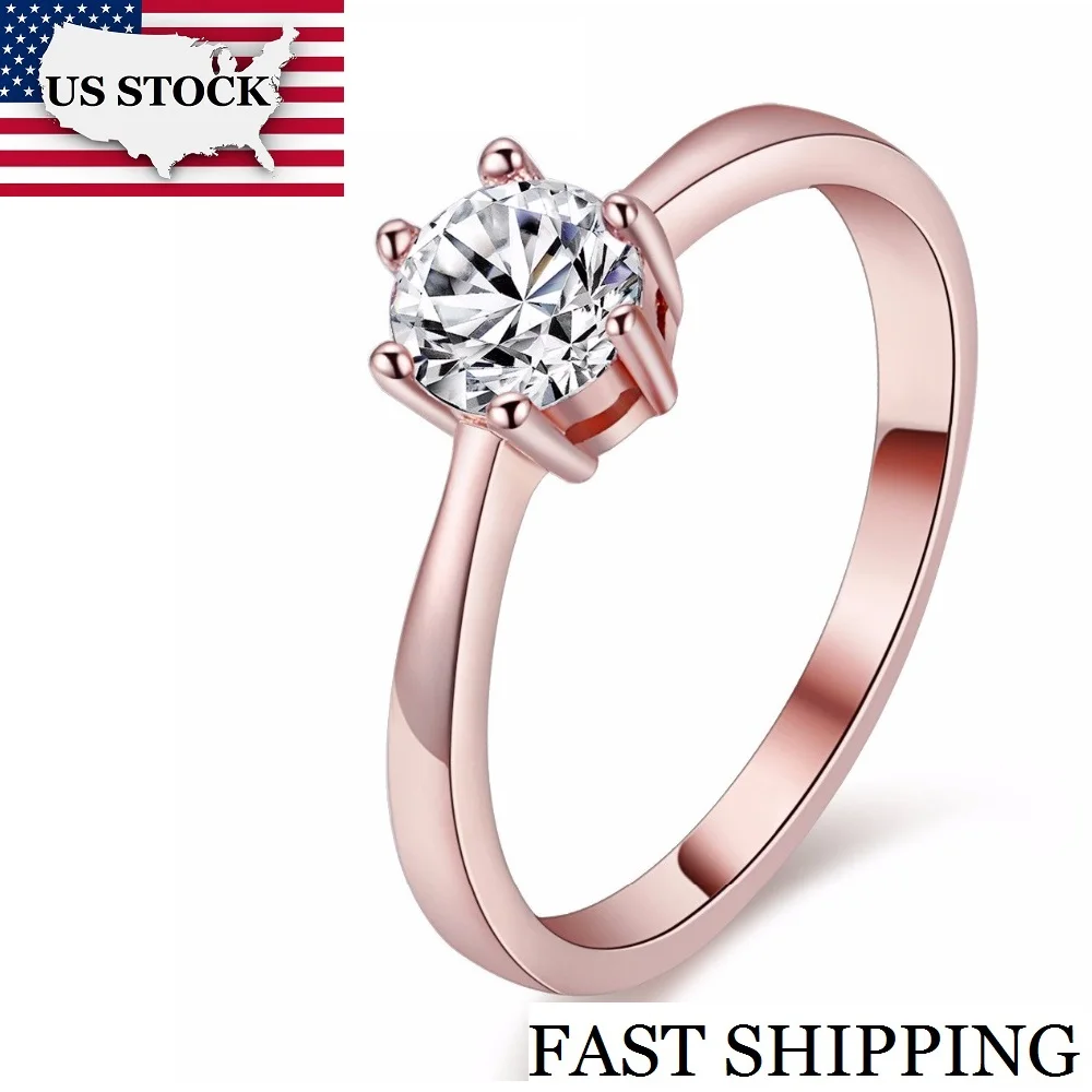 US STOCK Uloveido серебряное Обручальное Кольцо Love кольца с кристаллами для вечеринки