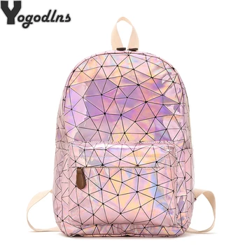 

Large Travel Bags Laser Backpack Women Men Girls Bag PU Leather Holographic Backpack School Bags for Teenage Girls fashion bag
