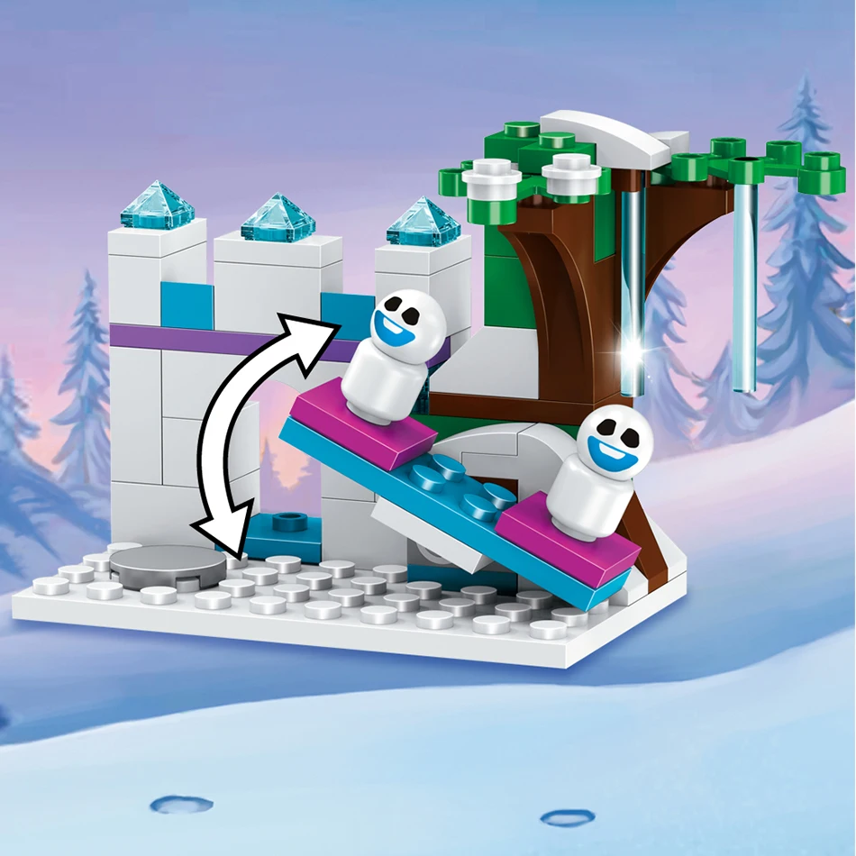 711 шт., маленькие строительные блоки, игрушки, совместимые с Legoe Elsa's Magic, сверкающий ледяной замок, подарок для девочек и мальчиков, для детей, сделай сам