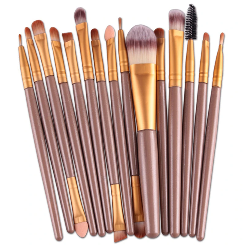 

New Professional 15 PCS Makeup Brushes Set Tools Make-up Toiletry Kit Make Up Brush Set Case Cosmetic Foundation Brush