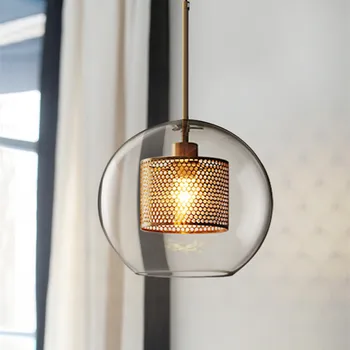 

Vintage Loft Glass Ball LED Pendant Light Creative Industrial Restaurant Pendant Lamp Nordic Cafe Bar Hanging Light Fixtures