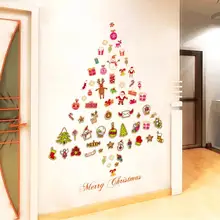 Счастливого Рождества фон украшения съемные наклейки Прямая поставка sep14