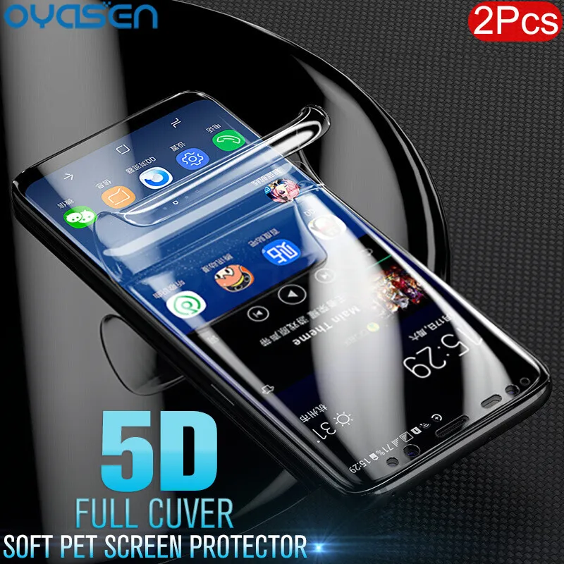 2Pcs/lot 5D Screen Protector For Samsung Galaxy S10 S9 S8 Lite Plus Note 8 9 Full Cuverd PET Soft Protecive Case Film(Not Glass) |