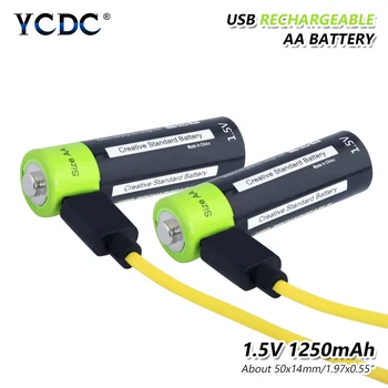 

2pieces 1.5 V AA 1250mAh Li-polymer Li-po USB Rechargeable AA 2A Lithium Li-ion Battery + USB Cable + US/EU/UK Wall Car Charger