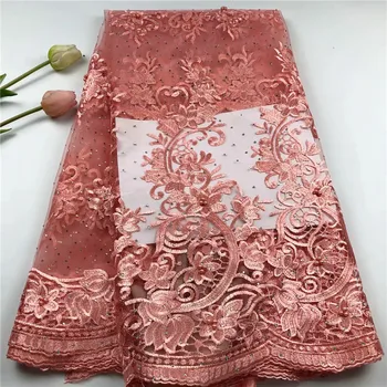 

Single color design huge vines pattern with stones and nice color beads Tulle lace HS182 Free shipping cheap price Dress Fabric