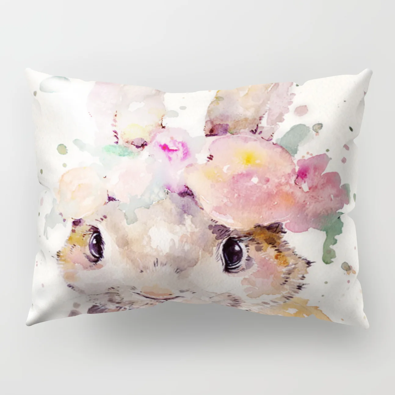 Watercolor Animal Polyester Cushion Cover Soft 30x50cm Cute Bird Owl Deer Print Decorative Pillow Case for Sofa Couch Home Decor - Цвет: 7