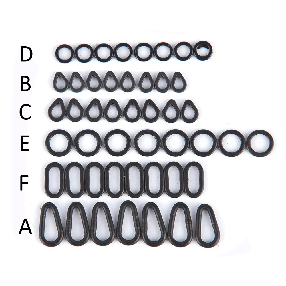 

50Pcs/lot Flat Carp Fishing Tear Drop Rig Ring Pearl Shape Rings Carping Terminal Tackle 6 Style