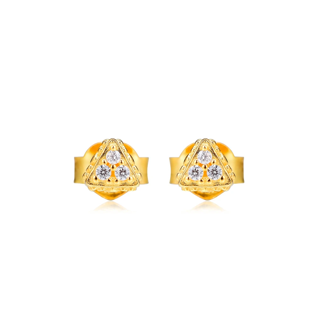 

CKK Earrings 100% 925 Sterling Silver Sparkling Triangles Stud Earrings Europe Fashion Shine Earring Studs for Women Wholesale