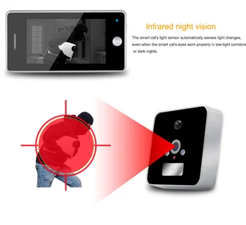 

door Viewer,Camera 4.3" Screen Peephole DVR IR Motion Detection Home Security Door Eye,Digital LCD Display Peephole Night Vision