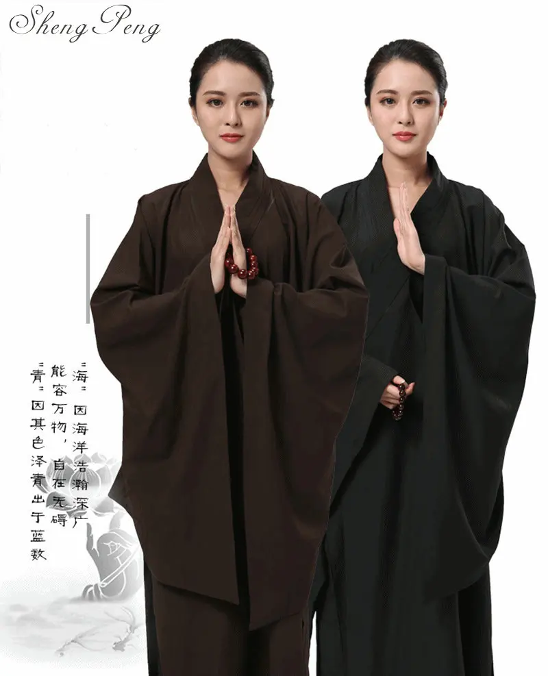 Буддийский монах халаты буддийский монах одежда женские Шаолинь монах одежда Q267