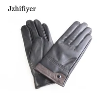 jzhifiyer GR-206 Sheep Leather Warm Breathable Protective Five-Finger Patchwork Mens Genuine Leather Gloves