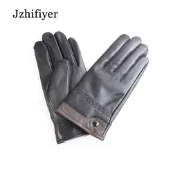 Jzhifiyer GR-206 из овечьей кожи теплые дышащие защитный пять пальцев лоскутное мужские из натуральной кожи перчатки