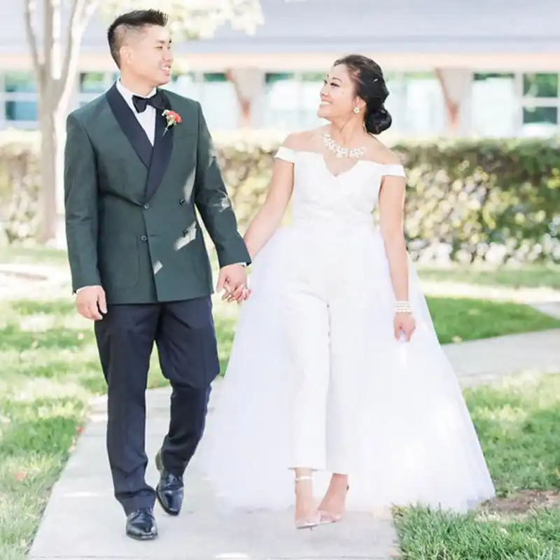 wedding dress with separate train