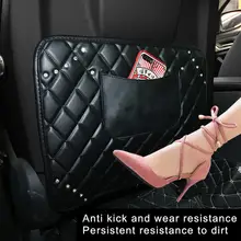 Автоматическая спинка для сиденья протектор Корона бриллианты ПУ кожа ребенок анти-грязный кик мат чистые авто аксессуары Чехлы протекторы