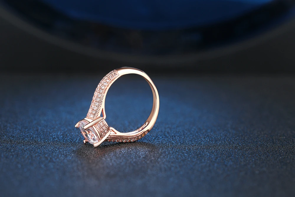 ZHOUYANG, кольцо для женщин, высокое качество, классическое, розовое золото, серебро, цвет, кубический цирконий, свадебное, австрийские кристаллы, мода R222 R207