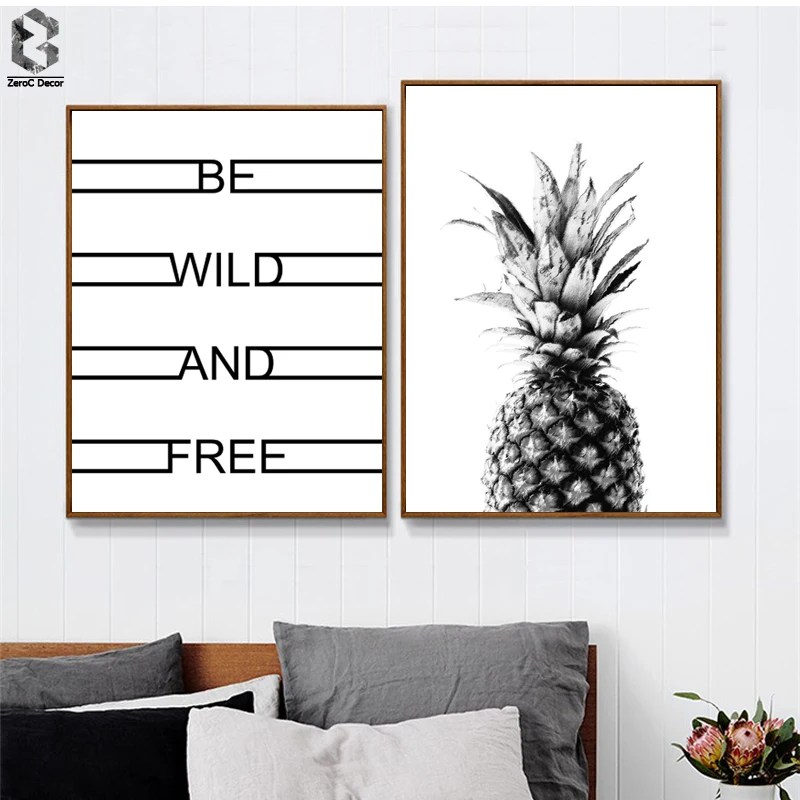

ZeroC Posters And Prints Wall Art Canvas Painting Wall Pictures For Living Room Nordic Decoration Pineapple
