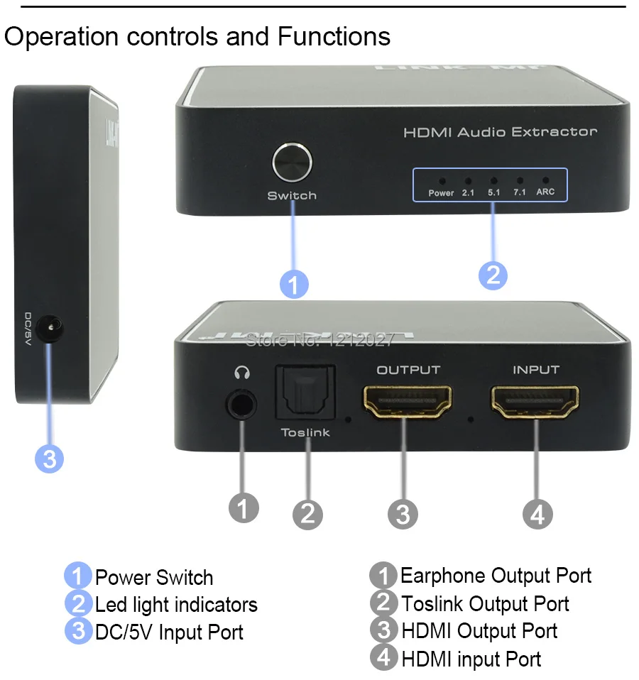 HH02-Audio hdmi to hdmi decoder with SPDIF 3.5MM Audio ARC (10)