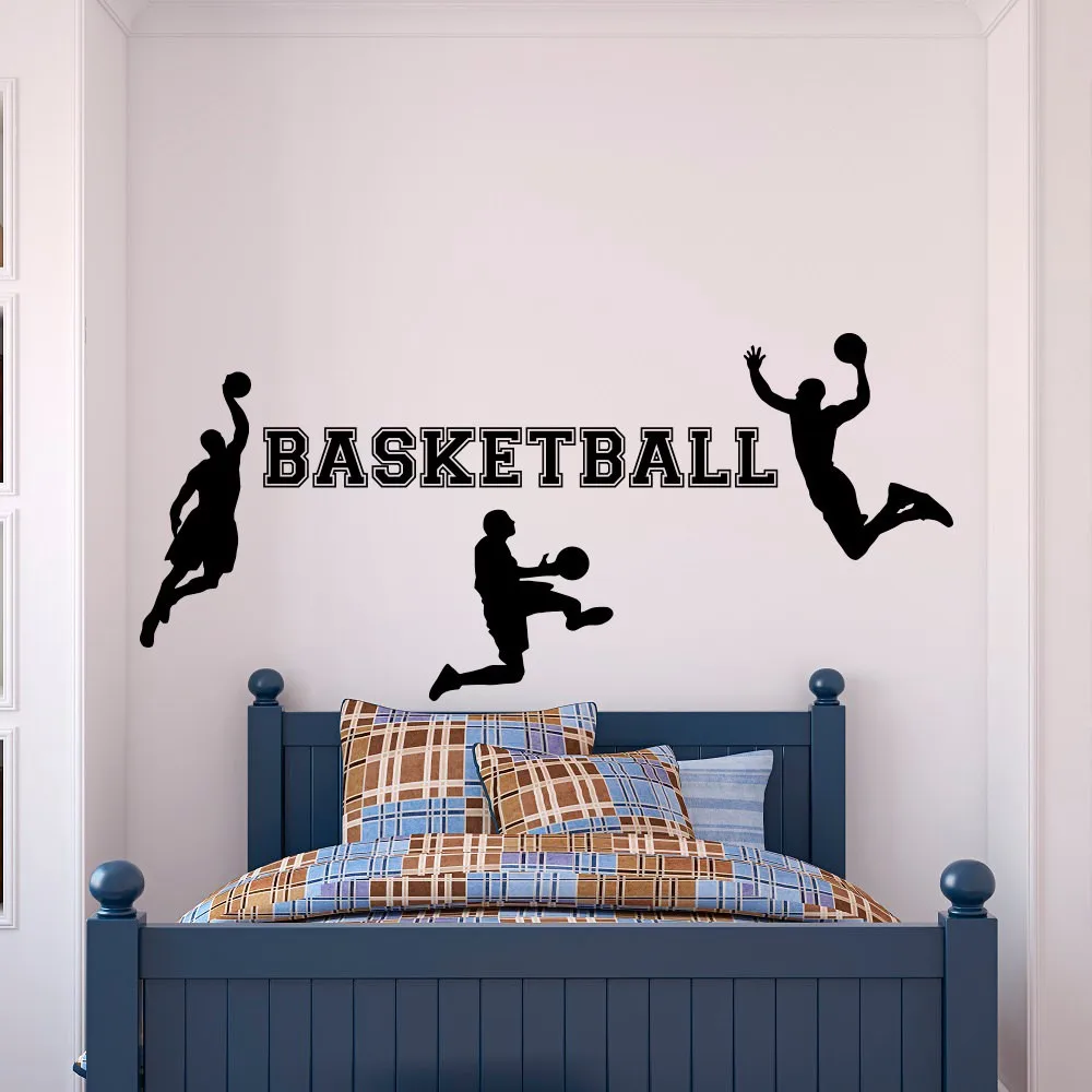 Sports Wall Decals Vinyl Stickers Basketball Player For Boys Bedroom