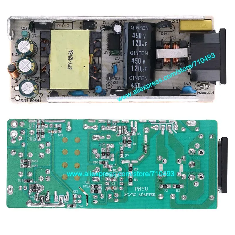 1 шт. AC DC 12V 6A 4 Pin адаптер питания 72W Переключатель контактный для ЖК телевизора