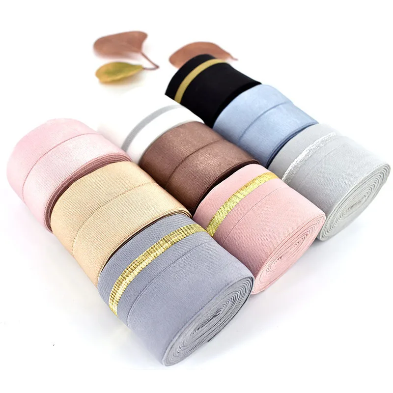 

Gold and silver edge silk thickening imported elastic folding double tight underwear gauze edging belt belt clothing accessories
