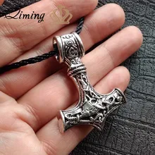 QIMING Estilo Nórdico Thor Martelo Pingente de Colar das Mulheres Dos Homens de Prata Mjolnir Nórdica Eslavo Machado Retro Góticas Presentes Para Homens jóias