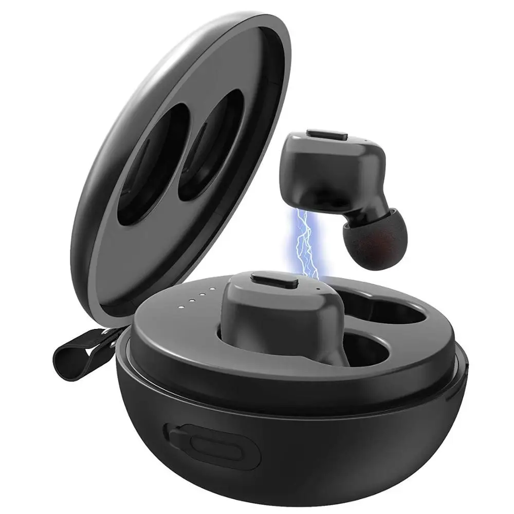 

Bluetooth 5.0 Wireless Earphones,Auto Pairing HiFi Sound IPX8 Waterproof bluetooth earphone Stereo with Wireless Charging Case