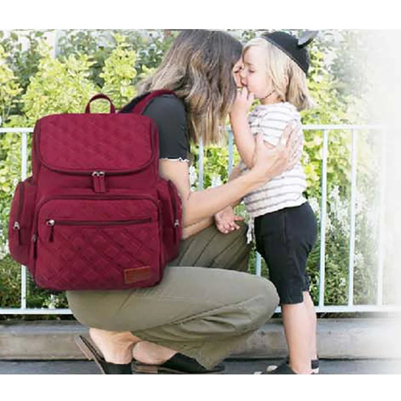 LAND LANDUO Многофункциональный рюкзак из узорчатой ткани Mamy Bag bebek bakim cantalari sac maternit